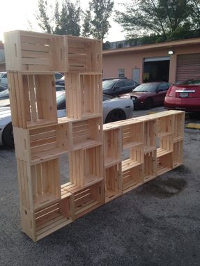 Custom Made Vintage Crate Style Wall Unit