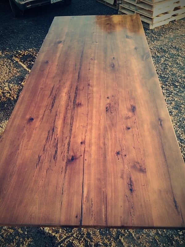 Custom Rustic Beech Plank Dining Table by Heritage Wood Co