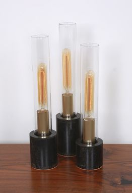 Custom Made Tube Lamps From Recycled Parts And Edison Bulbs