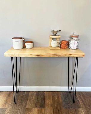 Custom Made Forge Console Table - Solid Maple Console Table With Hairpin Legs - Size Options