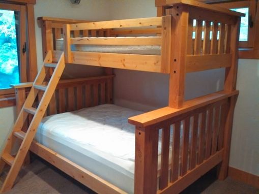 Custom Made Back To The Mountain Twin Over Full Size Craftsman Bunk Bed - Douglas Fir