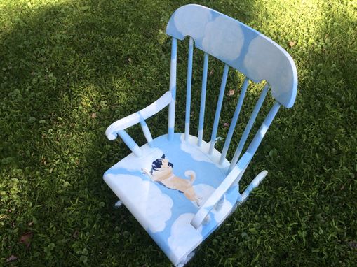 Custom Made Flying Pug Rocking Chair