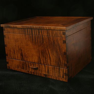 Custom Made Handcrafted Jewelry Box In Tiger Maple