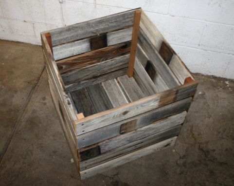 Custom Made Milk Crate Made From Barn Wood 20x20x20