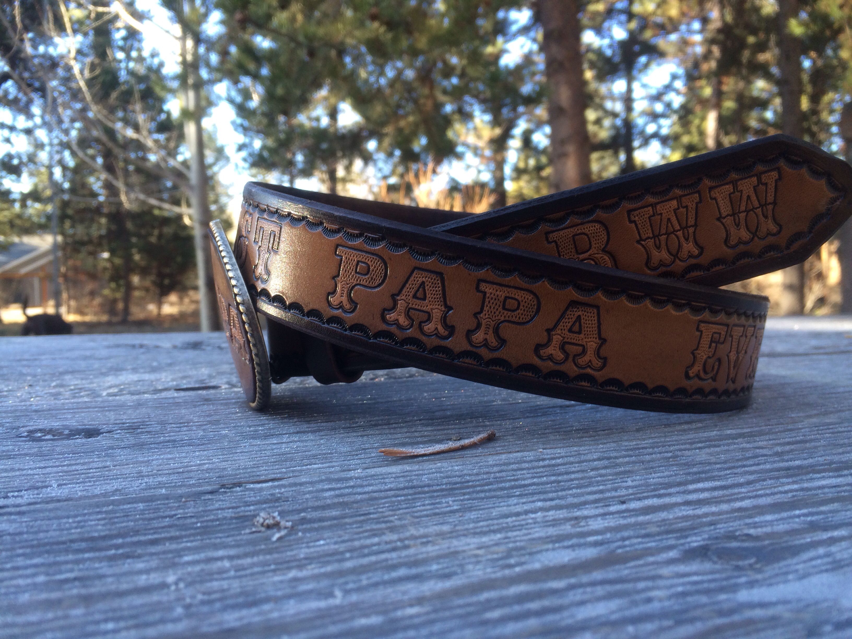 Buy Handmade Hand Stamped Name Or Message Belts With Matching Leather