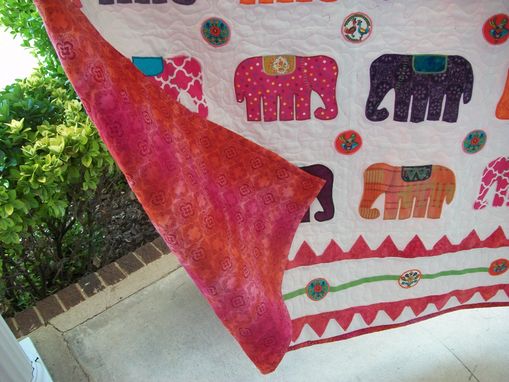 Custom Made Custom "Elephant Walk" Appliqued Quilt