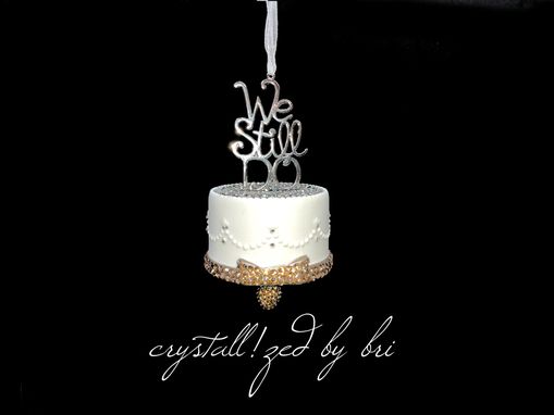 Custom Made Crystallized We Still Do Wedding Cake Christmas Tree Ornament Bling Crystals Bedazzled