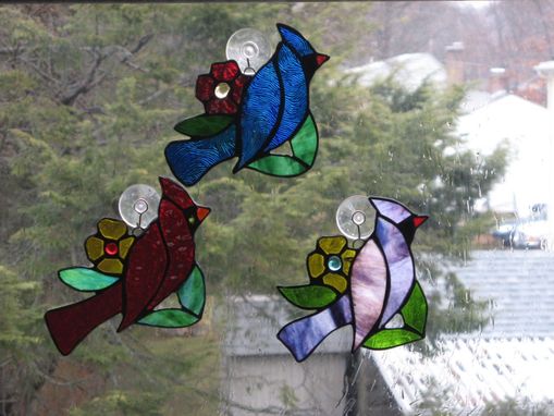 Custom Made Colorful Stained Glass Birds