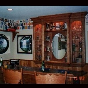 Custom Made "Man Cave" Bar Back And Bar