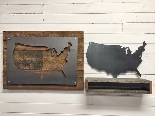 Custom Made United States Steel Sign On Reclaimed Wood Wall Decor