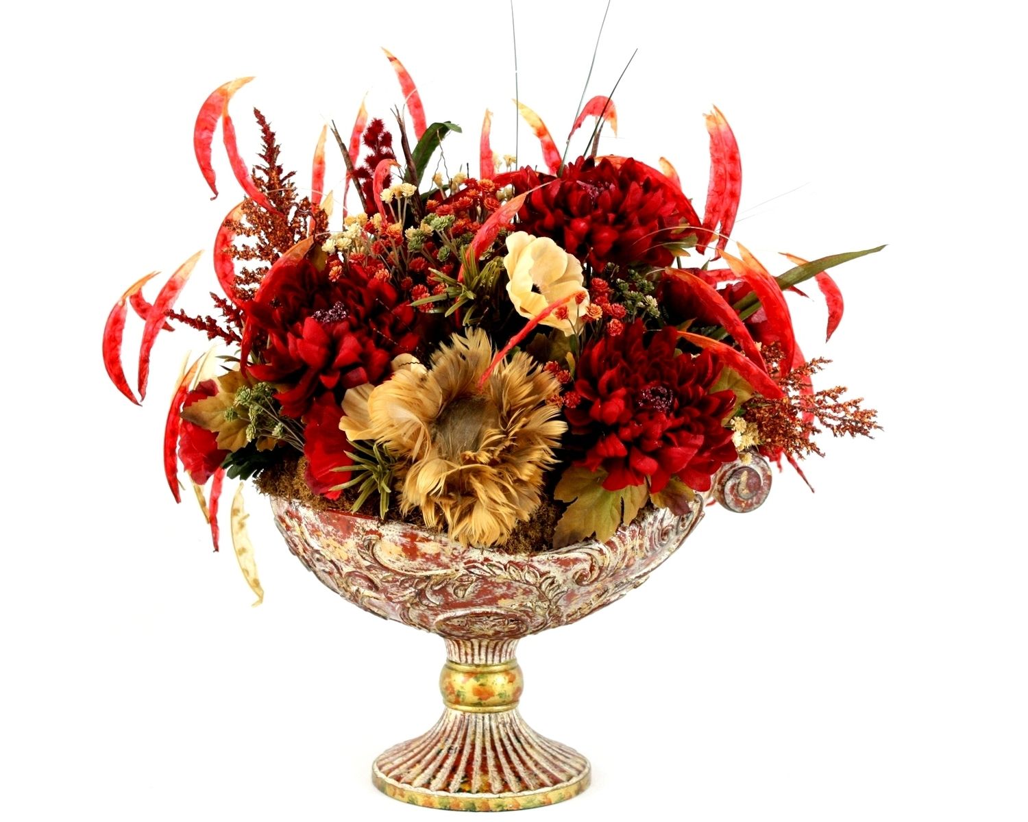 Silk Flower Centerpiece For Dining Room Table