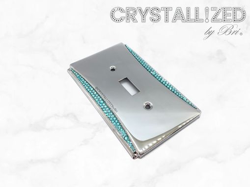 Custom Made Any Configuration Accent Crystallized Light Switch Plate Cover Chrome Genuine European Crystals