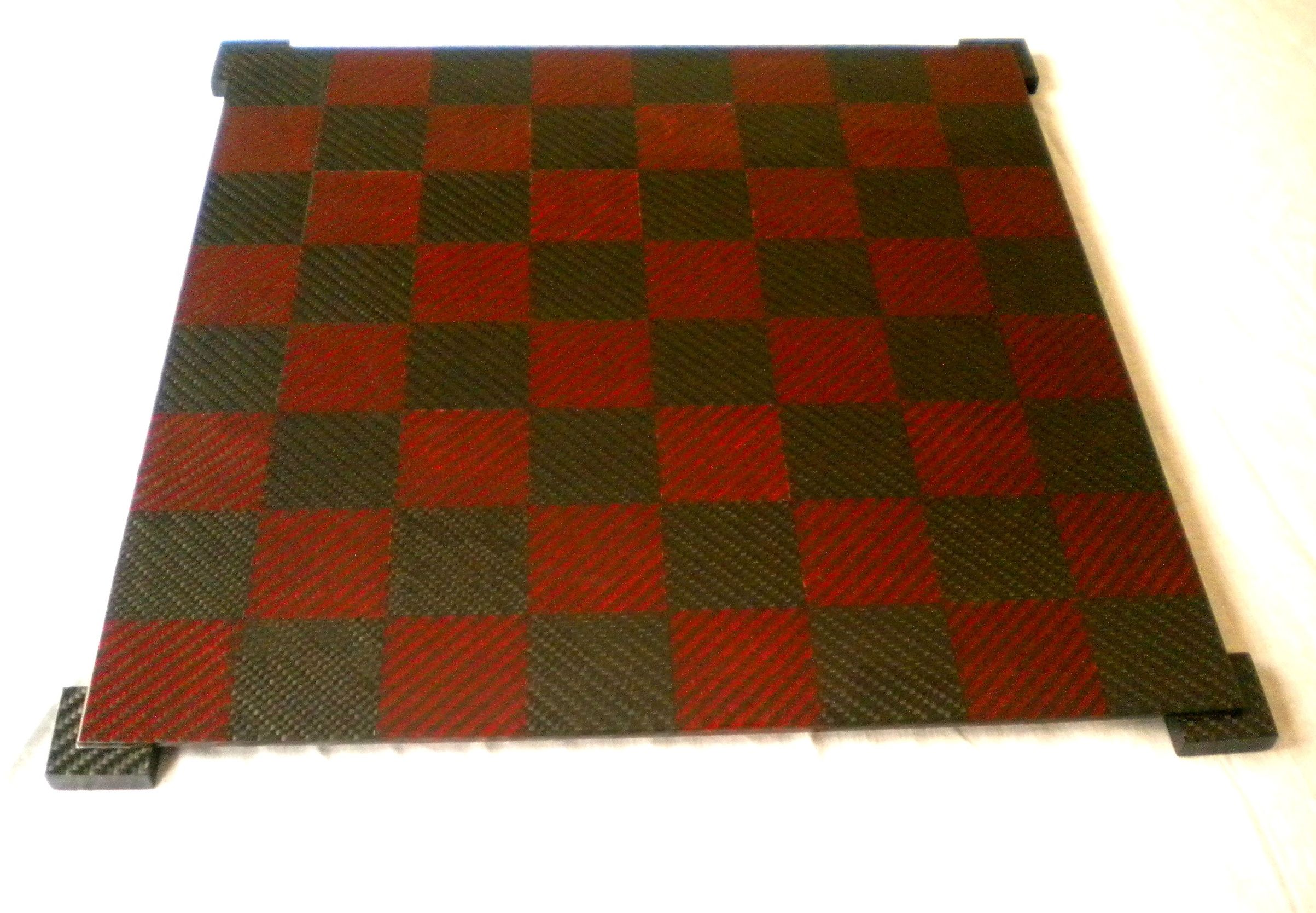Custom Carbon Fiber Chess Board Small by Josh Foss