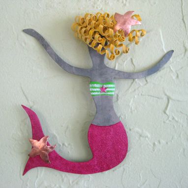 Custom Made Metal Mermaid Wall Art Sculpture Rosie Blonde