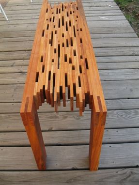 Custom Made Mahogany Slat Bench