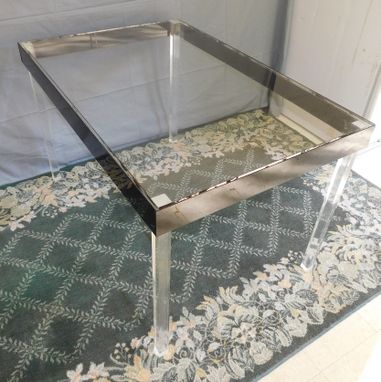 Custom Made Acrylic Parsons Style Dining Table.  Hand Crated And Made To Order