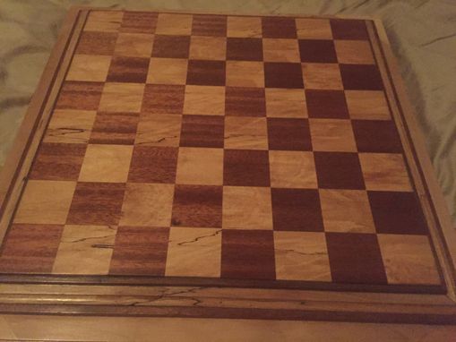 Custom Made Mahogany And Spalted Maple Chess Board.
