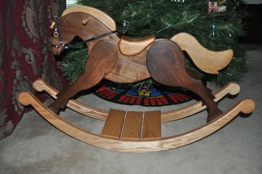 Custom Made Walnut Rocking Horse