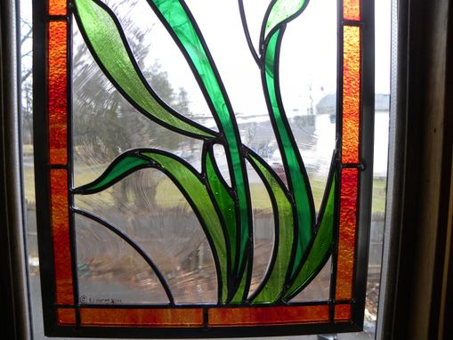 Custom Made Stained Glass Window Of Dragonfly
