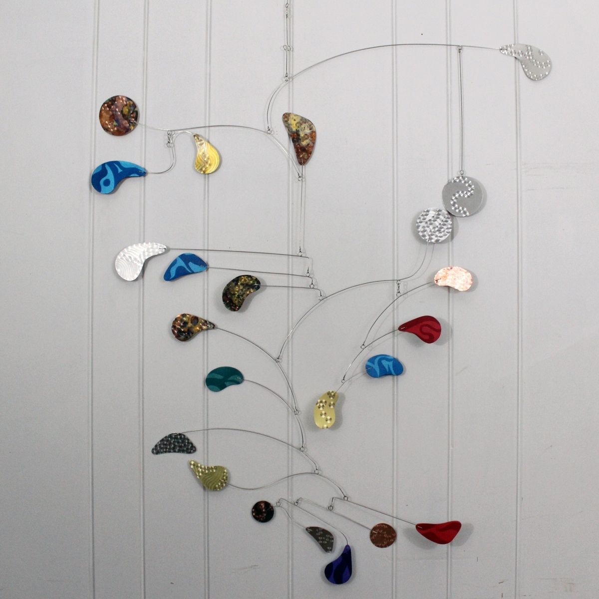 Hand Crafted Large Mobile Sculpture Featuring Hand Painted And Multi ...