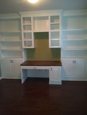 Custom Made Home Office Book Shelves And Desk