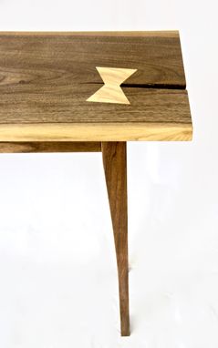 Custom Made Live-Edge Walnut Console Table With Tiger Maple Butterfly Tenons