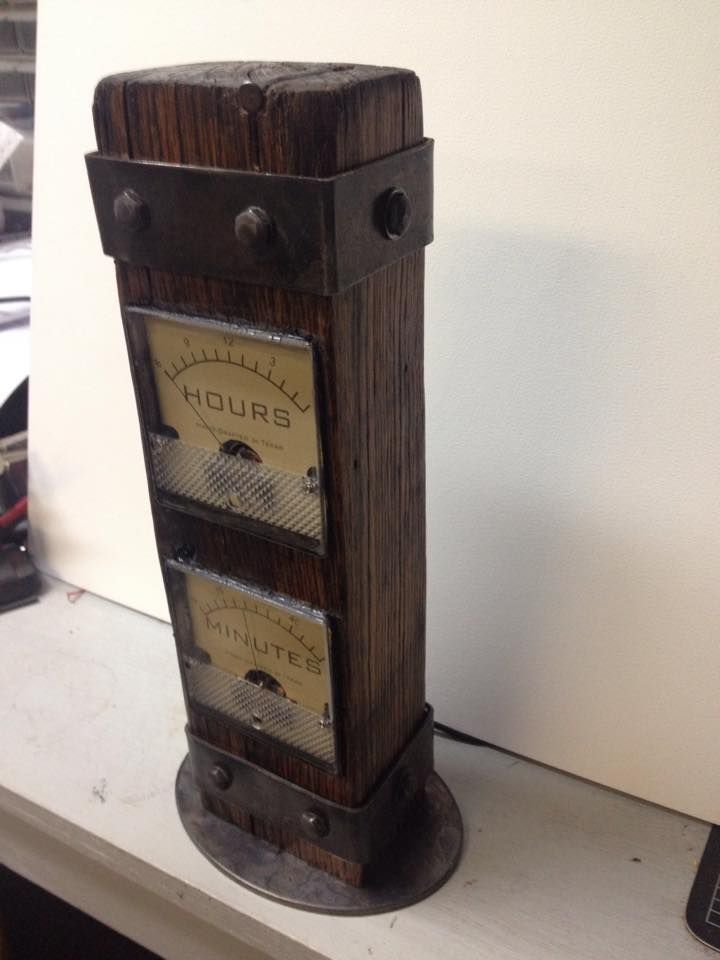 Custom Made "Time Post" Analog Meter Clock With Touch Controls by