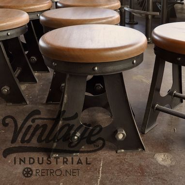 Custom Made Vintage Industrial A Frame Bar Stool/Drafting Chair (Set Of 4)