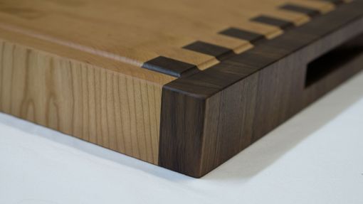 Custom Made Cherry And Walnut End Grain Cutting Board, Handmade And Reversible