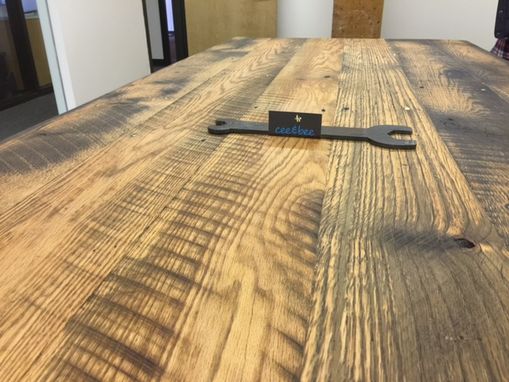 Custom Made Iron Horse Oak Table