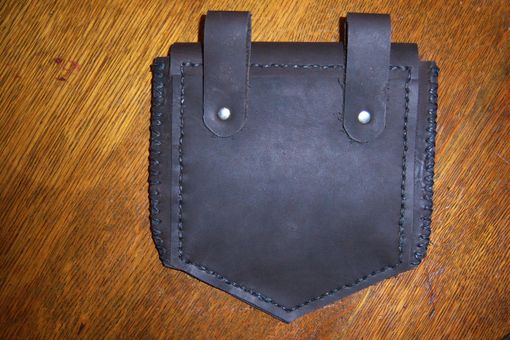 Custom Made Black Belt Bag Or Sporran Bag With Heart Knot
