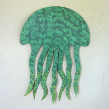 Custom Made Sea Life Wall Art Sculpture - Jellyfish - Reclaimed Metal Ocean Wall Decor Beach House Wall Art