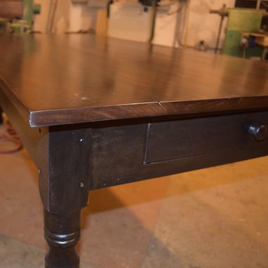 Custom Made Barn Wood Or New Wood Farm Table Black Painted Base