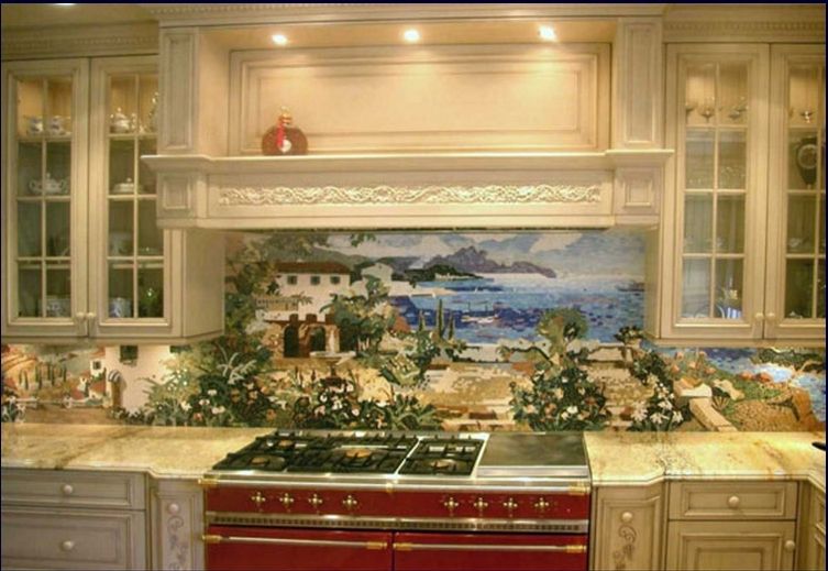 Custom Kitchen Mural Backsplash Mosaics by Vita Nova 