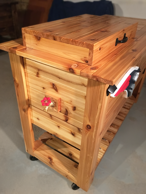 Custom Made Cedar Ice Chest Cooler And Cabinet