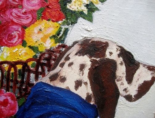Custom Made Dog In Flower Shop Painting