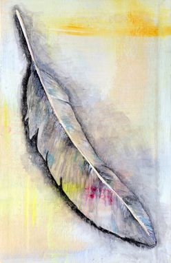 Custom Made Feather In White - Giant Feather Poster Print