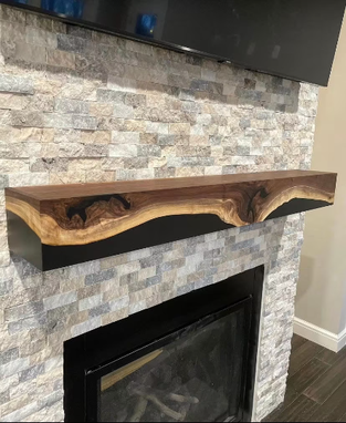 Custom Made Walnut Suspended River Mantel