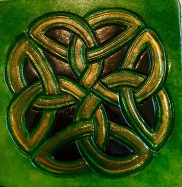 Custom Made Celtic Knot Leather Coasters