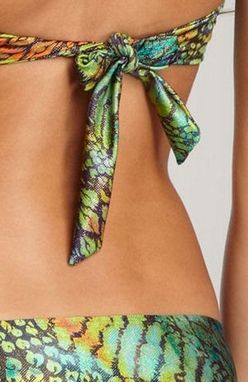 Custom Made Eilat Animal Print Multicolor Bikini- Hand Made Bikini- Swarovsky Pearls Bikini