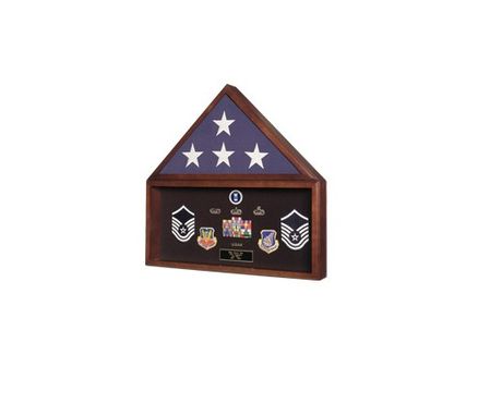 Custom Made Burial Flag And Medal Display Case, Flag And Document Holder
