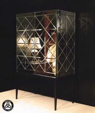 Custom Made #1013 Beveled Mirror Cabinet On Stand