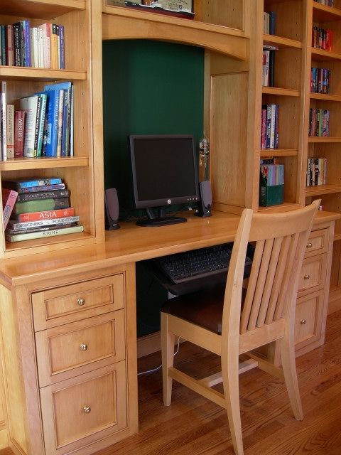 Hand Made Built-In Desk & Matching Custom Chair by Knecht Woodworking ...
