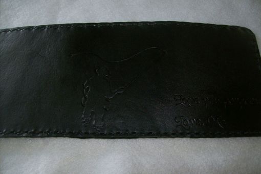 Custom Made A Tri Fold Black Leather Men's Wallet