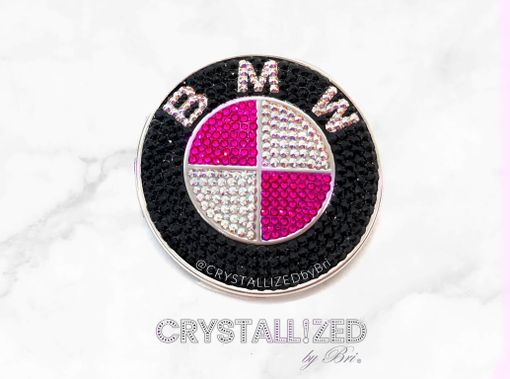 Custom Made Pink Bmw Emblem With Genuine European Crystals Crystallized Roundel Car Emblem Bling Bedazzled