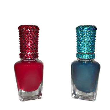 Custom Made Any Color Crystallized Nail Polish Bottle Genuine European Crystals Bedazzled Makeup Manicure