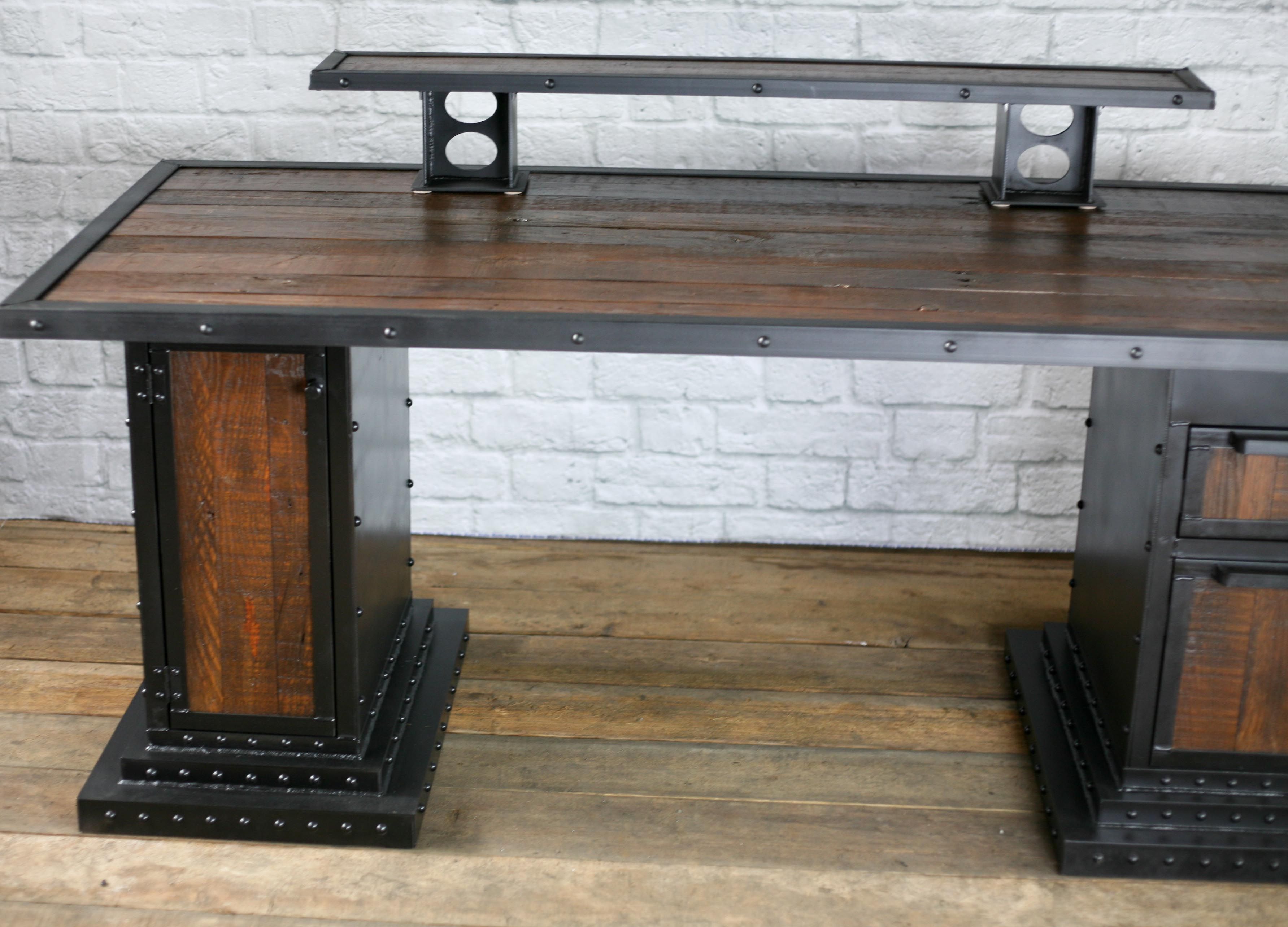 Buy Handmade Modern Industrial Computer Desk Reclaimed Wood Desk Work   84e6c0eec260e83 Reclaimed Wood Desk With Storage 9.JPG