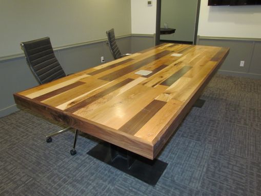 Custom Made Custom Wood And Steel Conference Table