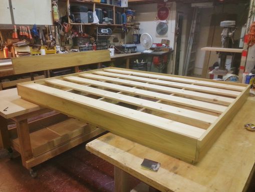 Custom Made Low Platform Bed With Backboard