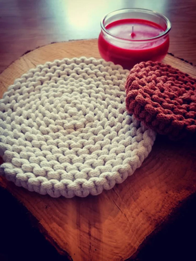 Custom Made Macrame Coaster Set Small And Large - The Perfect Combination